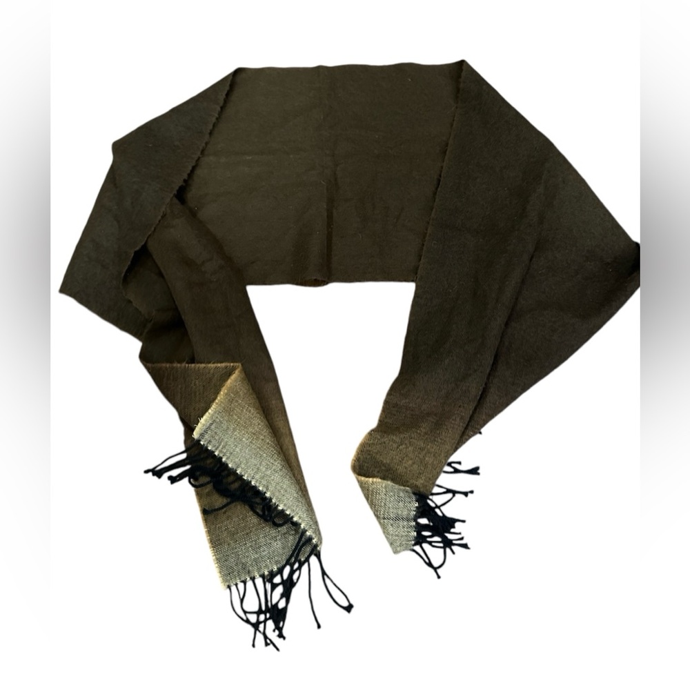 Scarf Tartan 100% Cashmere brown‎ Colorful with Fringe